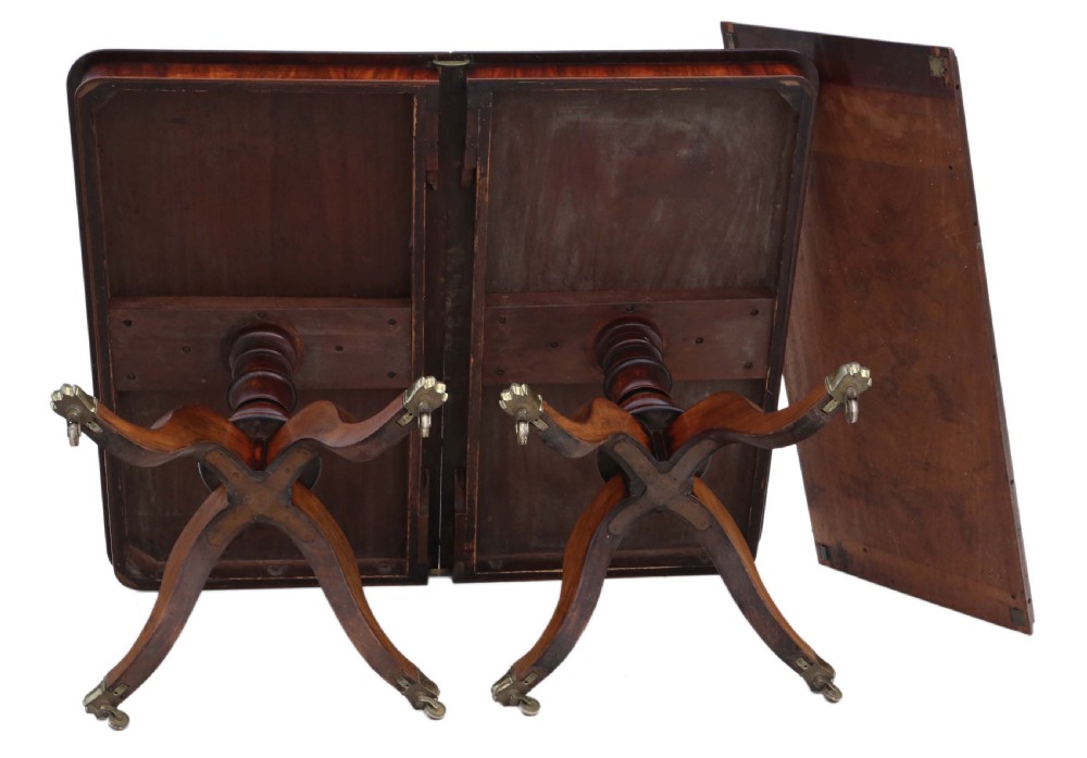 Mahogany extending pedestal dining table View X