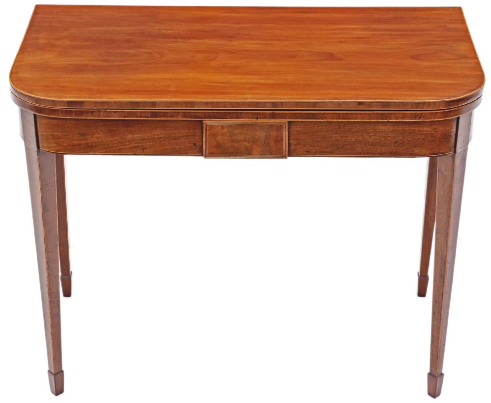 Georgian mahogany folding card console table View II