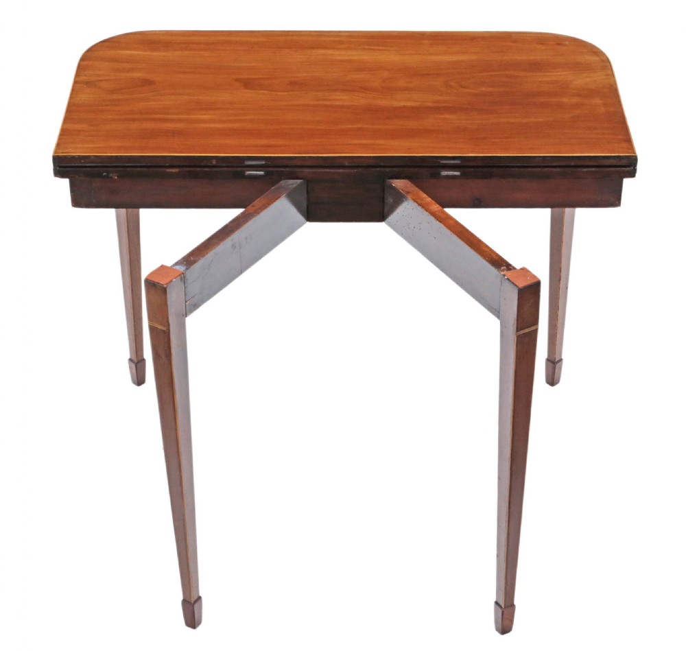 Georgian mahogany folding card console table View III