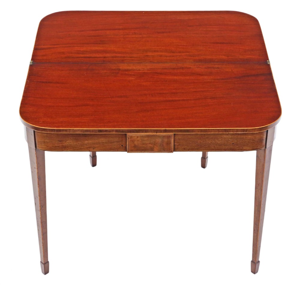 Georgian mahogany folding card console table View V