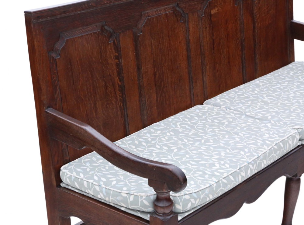 Georgian oak settle bench seat View III