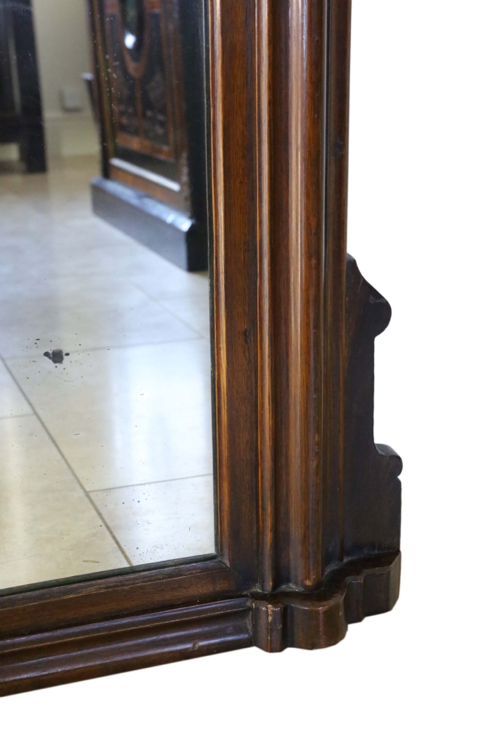 Very large Victorian oak wall overmantle mirror View IV