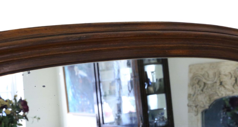 Very large Victorian oak wall overmantle mirror View VII