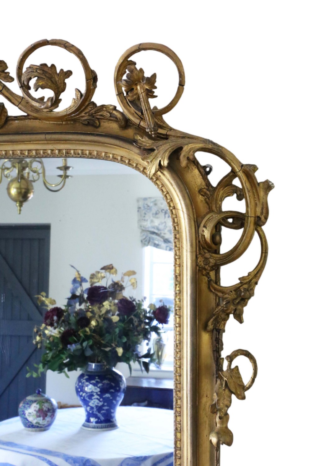 Very large gilt wall overmantle mirror early 19th Century View IV