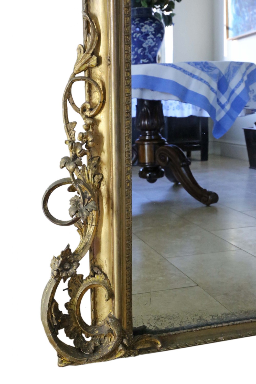 Very large gilt wall overmantle mirror early 19th Century View VI