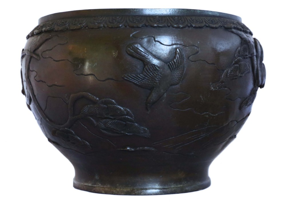 Oriental Meiji bronze Jardinière planter View II