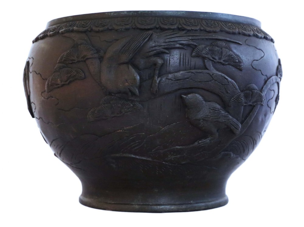 Oriental Meiji bronze Jardinière planter View IV