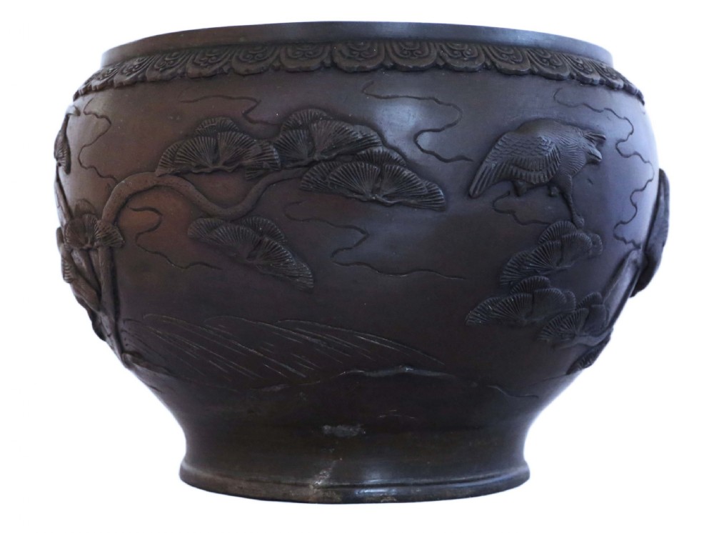 Oriental Meiji bronze Jardinière planter View V