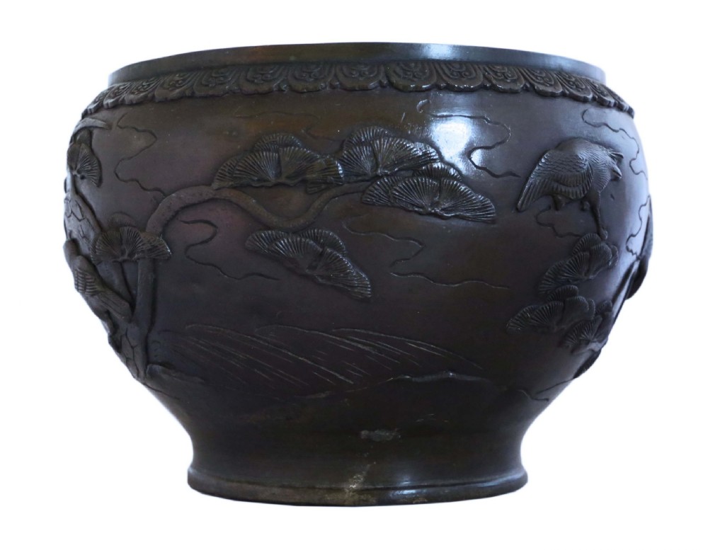Oriental Meiji bronze Jardinière planter View IX