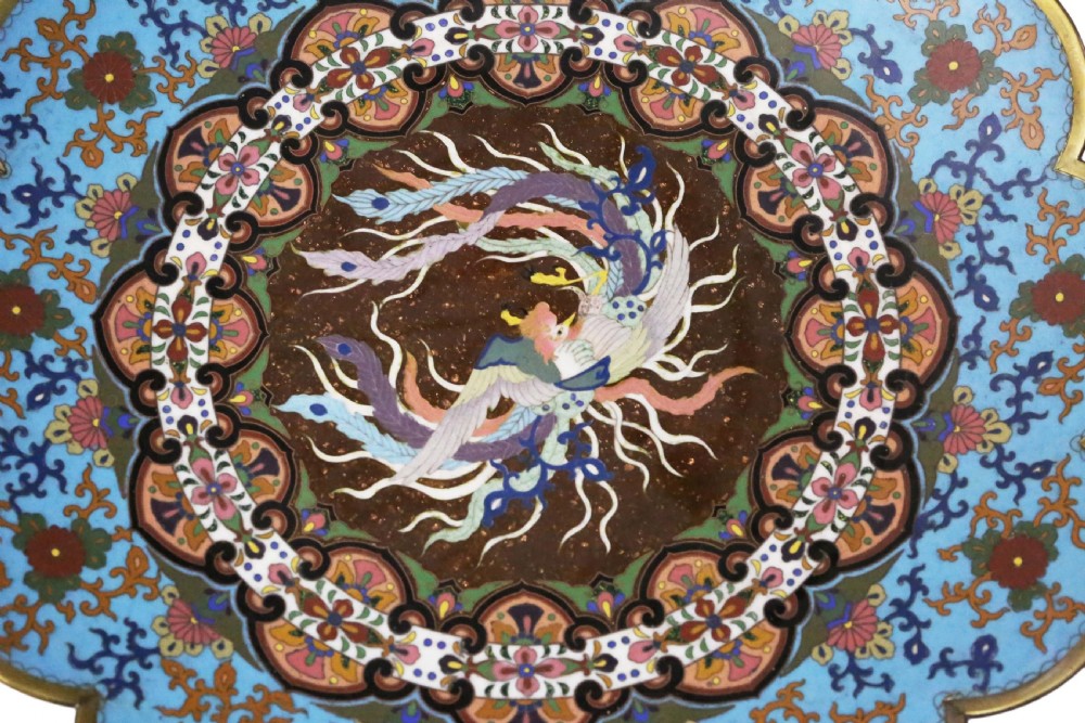 Large Meiji Oriental cloisonne charger plate View III