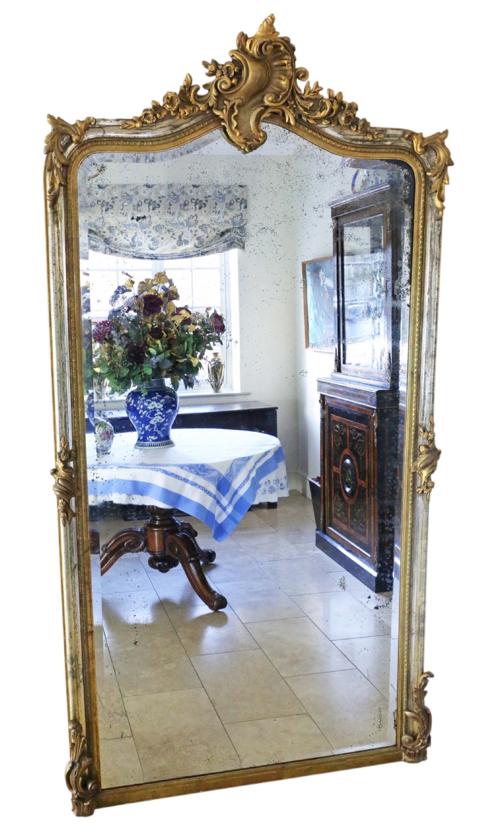 Very large 19th Century gilt overmantle wall mirror