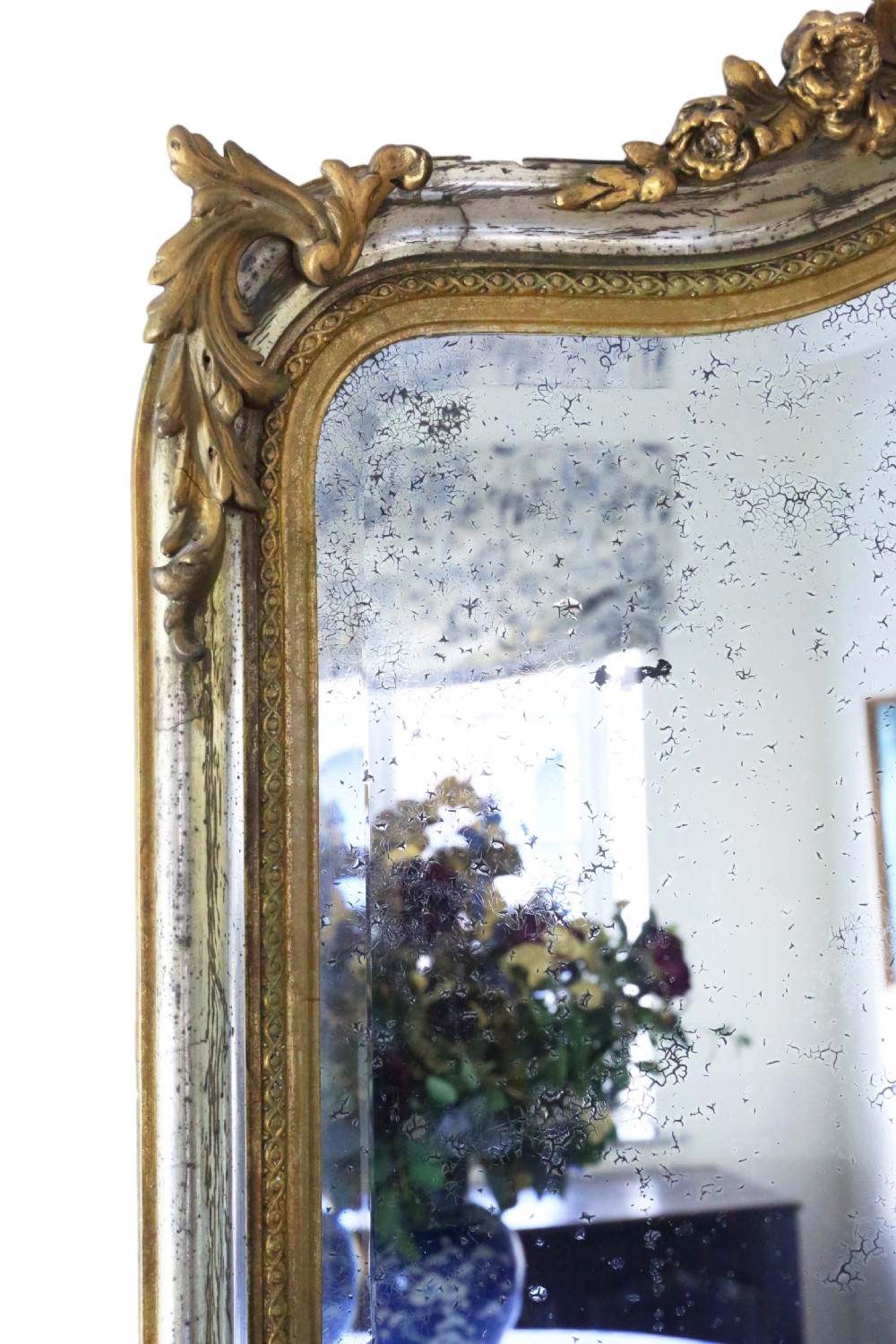 Very large 19th Century gilt overmantle wall mirror View II
