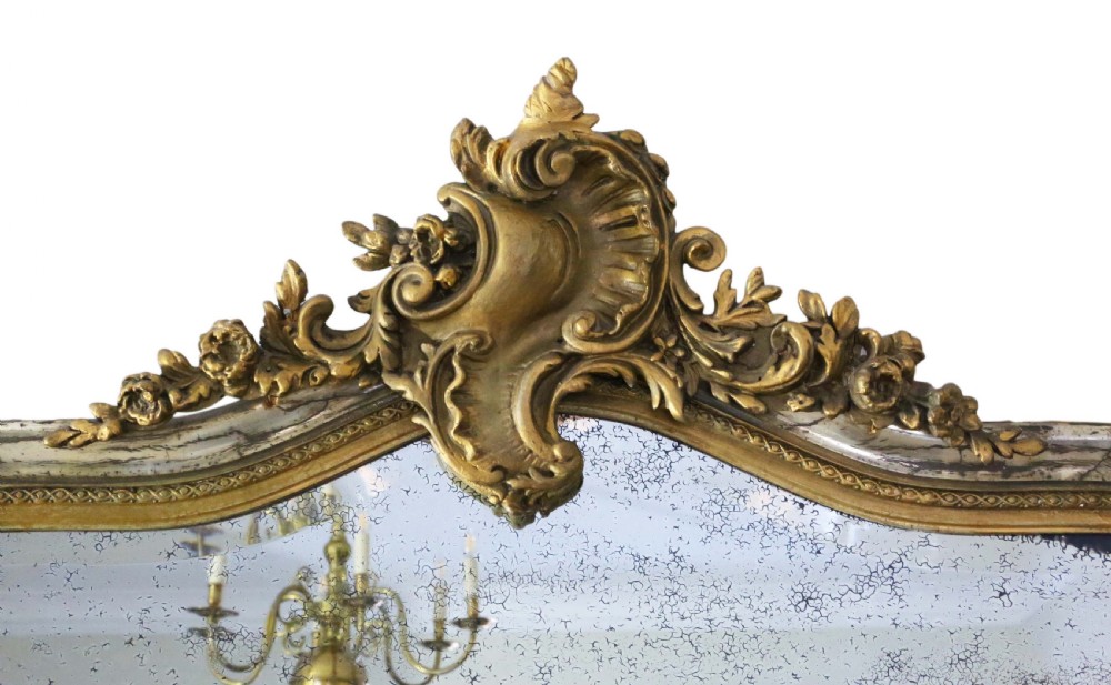 Very large 19th Century gilt overmantle wall mirror View IV