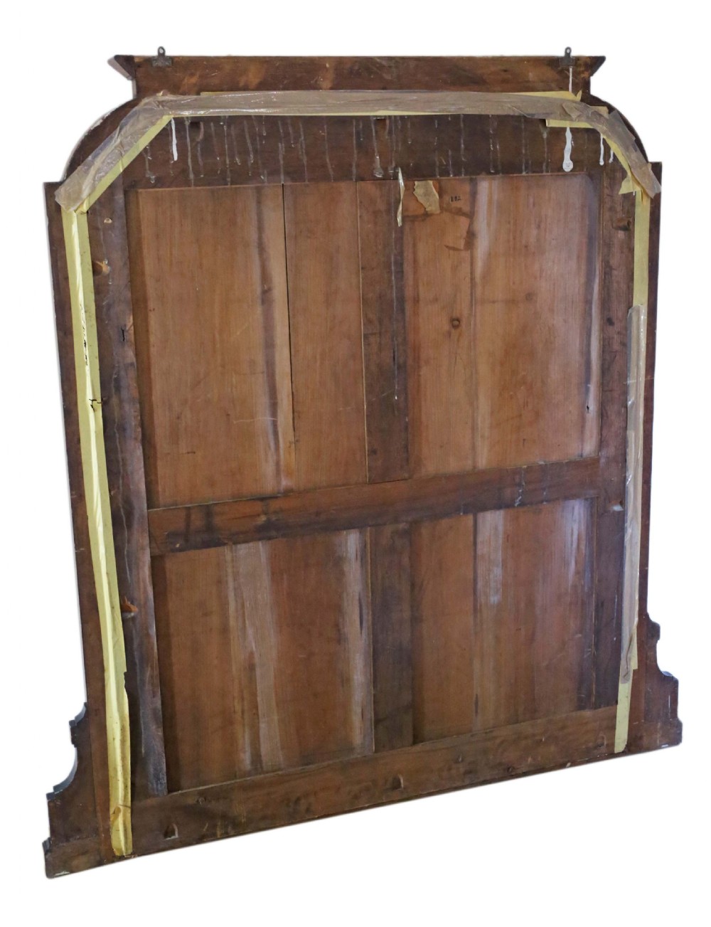 Very large Aesthetic burr walnut and ebonised wall overmantle mirror  View VIII