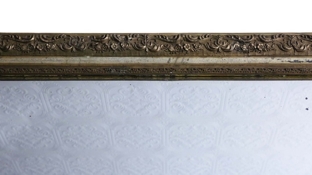 19th Century large gilt wall overmantle mirror  View III