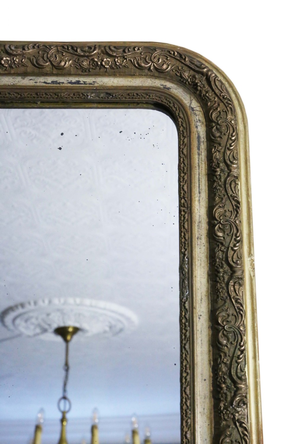 19th Century large gilt wall overmantle mirror  View IV