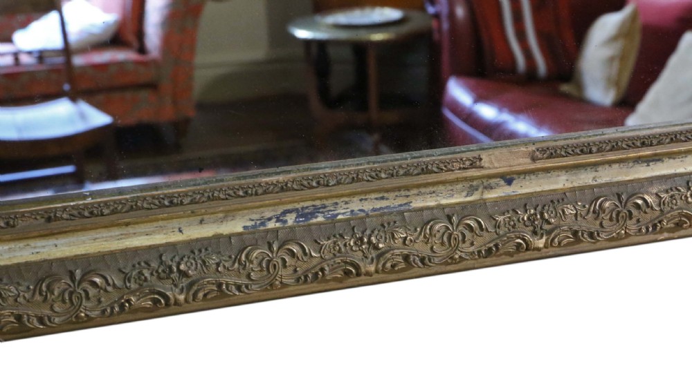 19th Century large gilt wall overmantle mirror  View IX