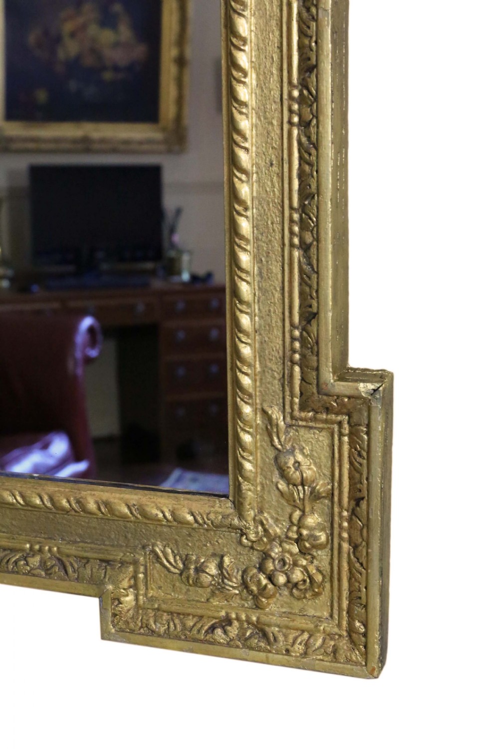 Early 19th Century large gilt wall overmantle mirror  View IV
