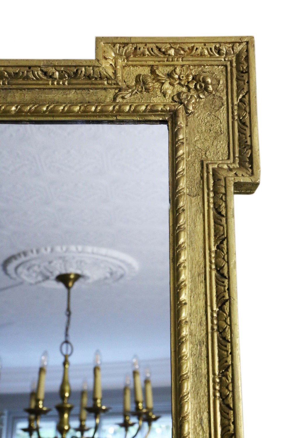 Early 19th Century large gilt wall overmantle mirror  View VI