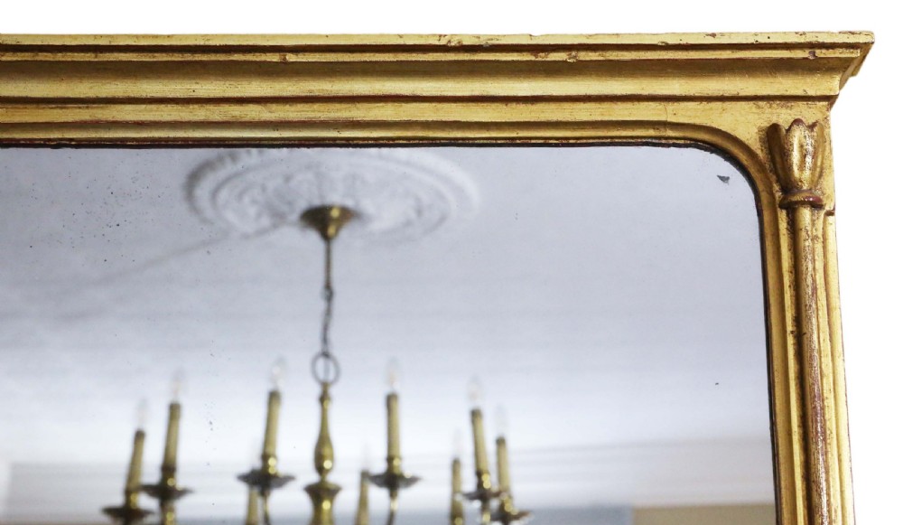 19th Century large gilt wall overmantle mirror View III