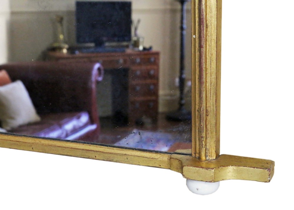 19th Century large gilt wall overmantle mirror View IV