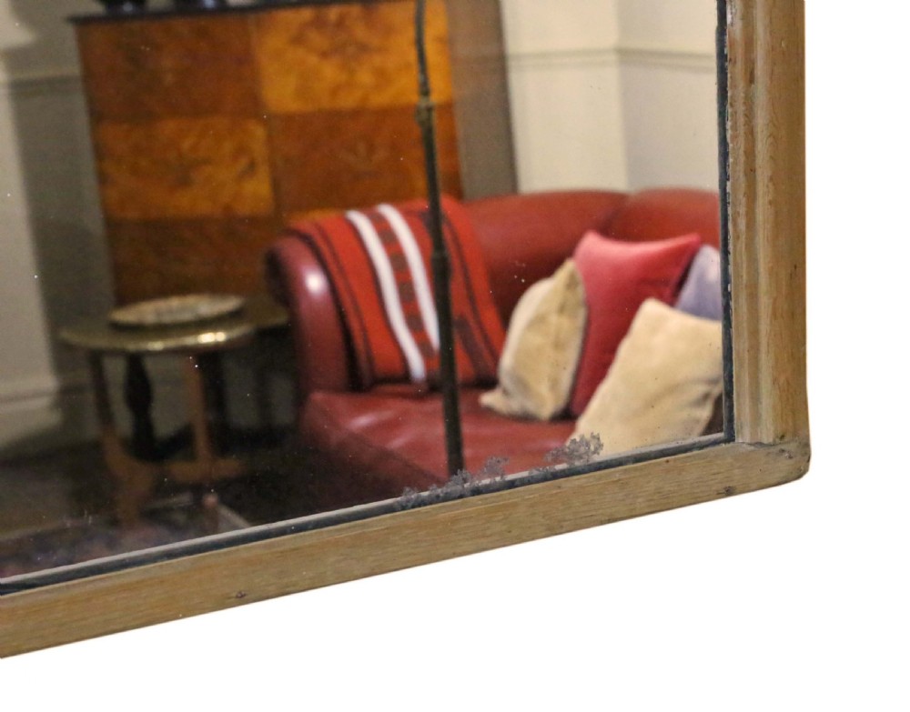 19th Century very large wide pine wall overmantle mirror  View VIII
