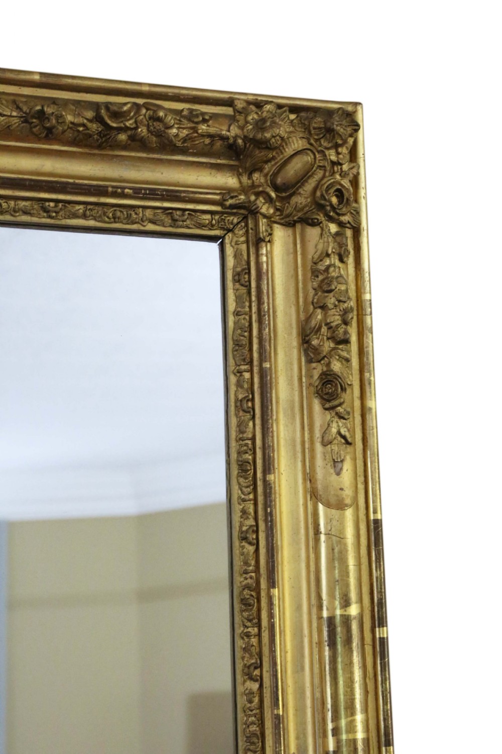 19th Century  gilt overmantle large wall mirror   View III