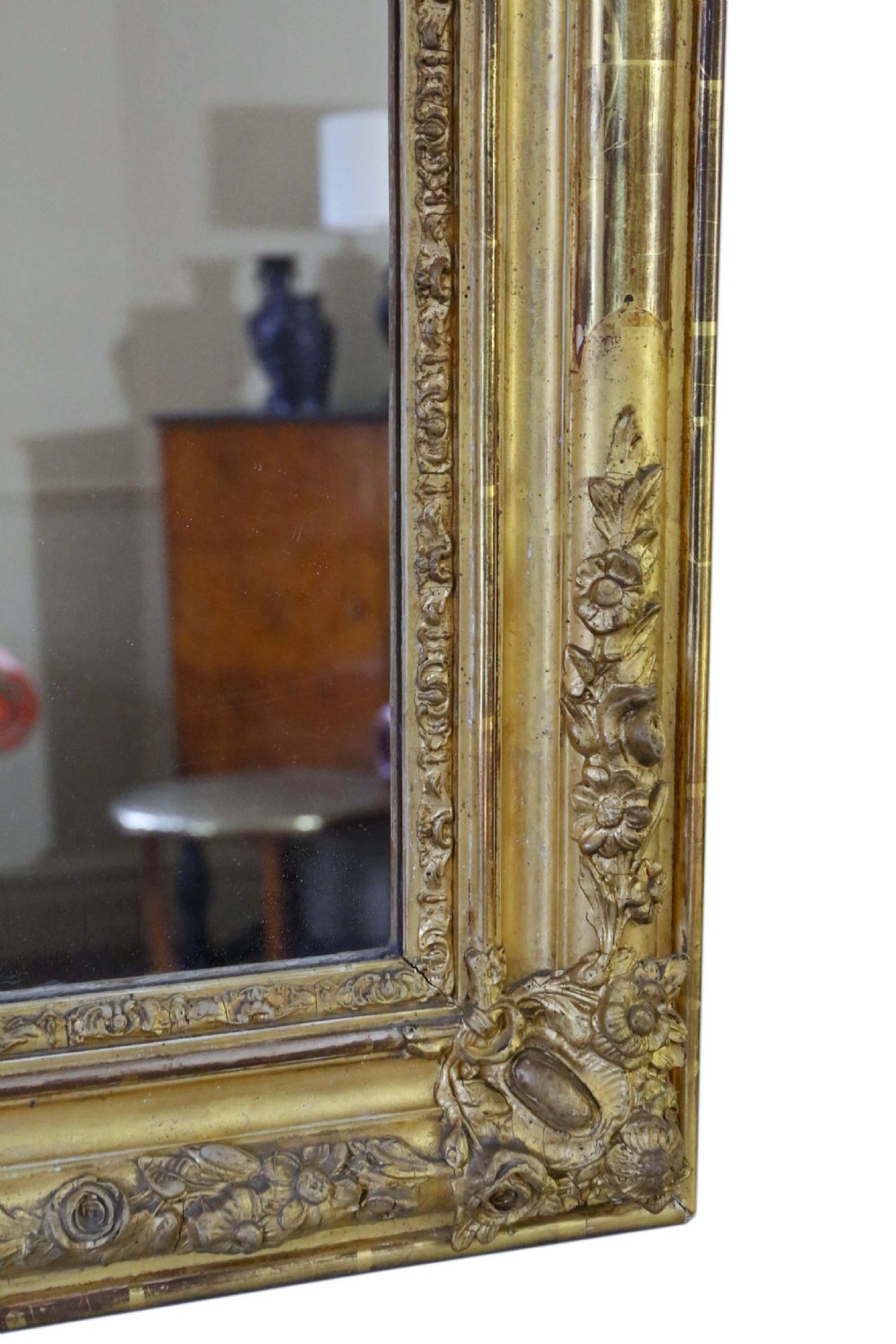 19th Century  gilt overmantle large wall mirror   View IV