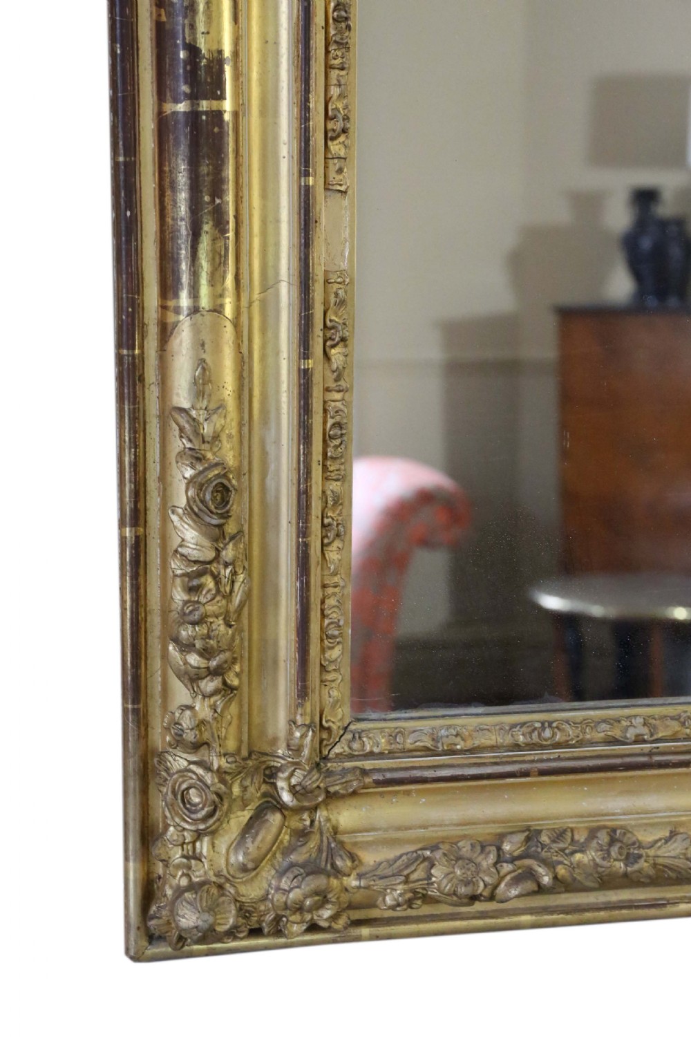 19th Century  gilt overmantle large wall mirror   View V