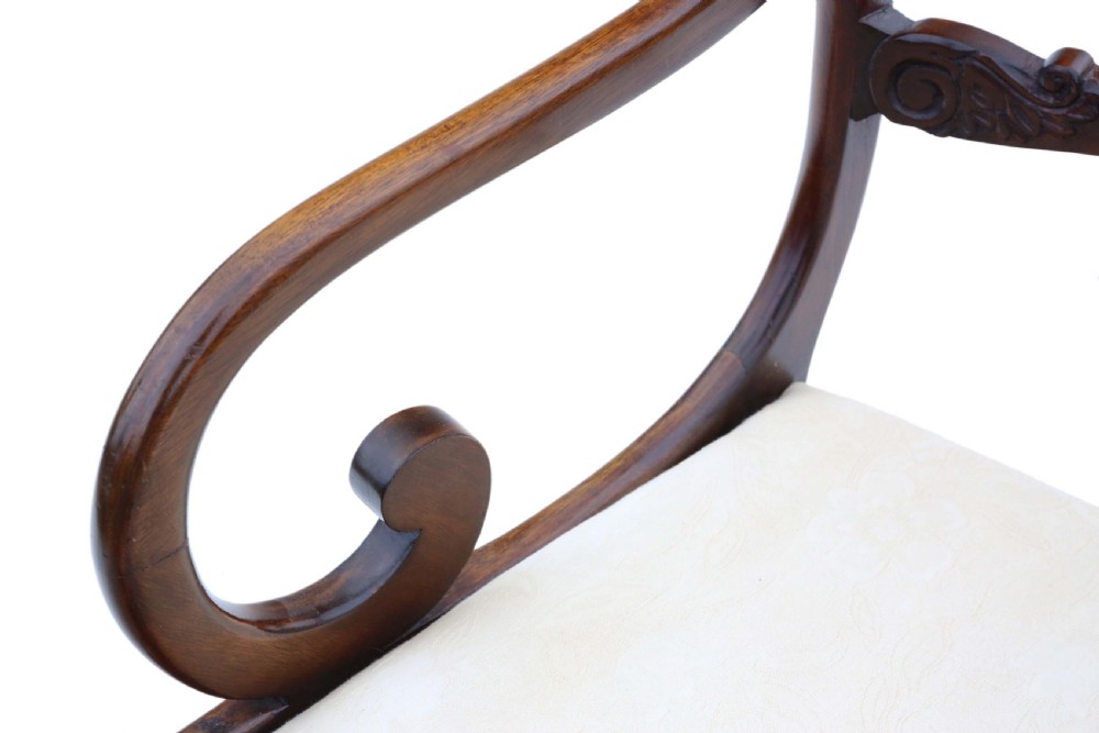 ANTIQUE FINE QUALITY SET OF 8 (6 PLUS 2) REGENCY WILLIAM IV MAHOGANY DINING CHAIRS C1830 View VI