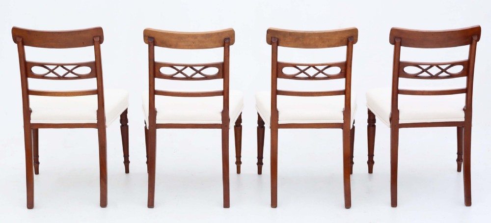 ANTIQUE FINE QUALITY SET OF 4 EARLY 19TH CENTURY MAHOGANY DINING CHAIRS View III