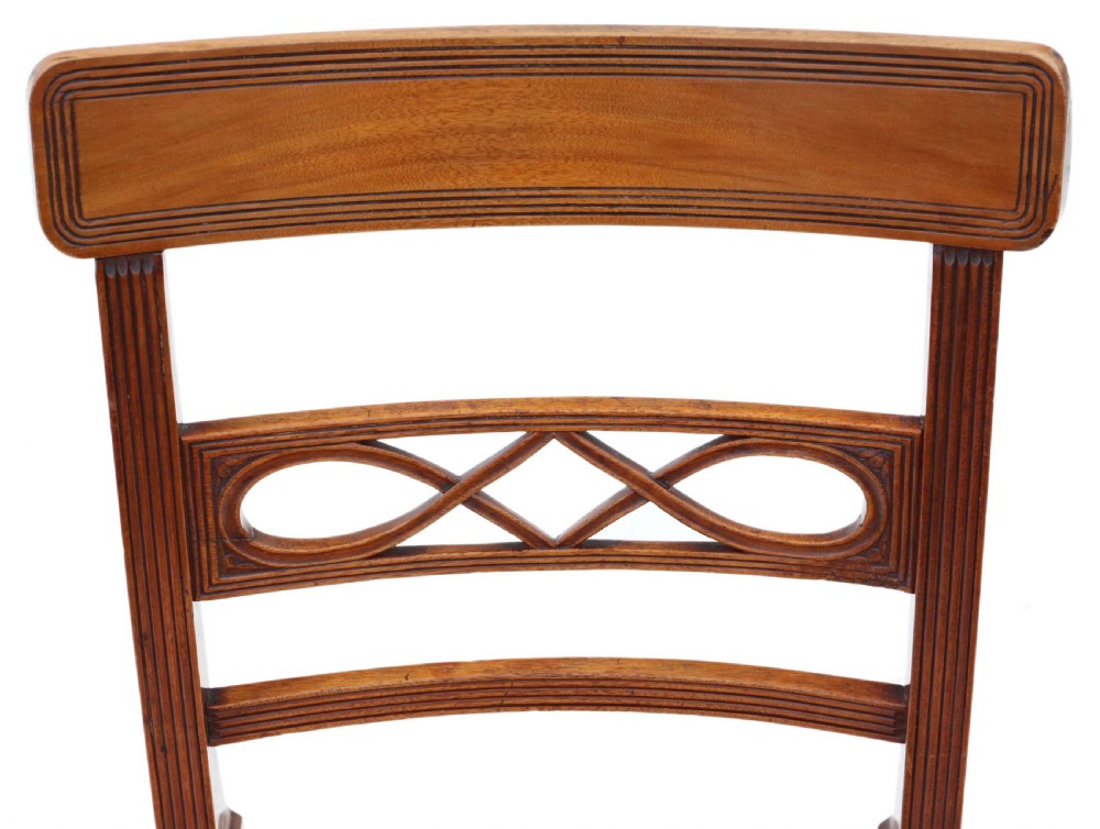 ANTIQUE FINE QUALITY SET OF 4 EARLY 19TH CENTURY MAHOGANY DINING CHAIRS View V