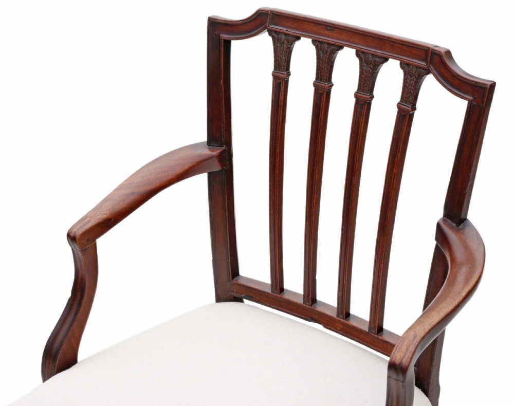 ANTIQUE FINE QUALITY EARLY 19TH CENTURY GEORGIAN MAHOGANY ELBOW CARVER CHAIR View IV
