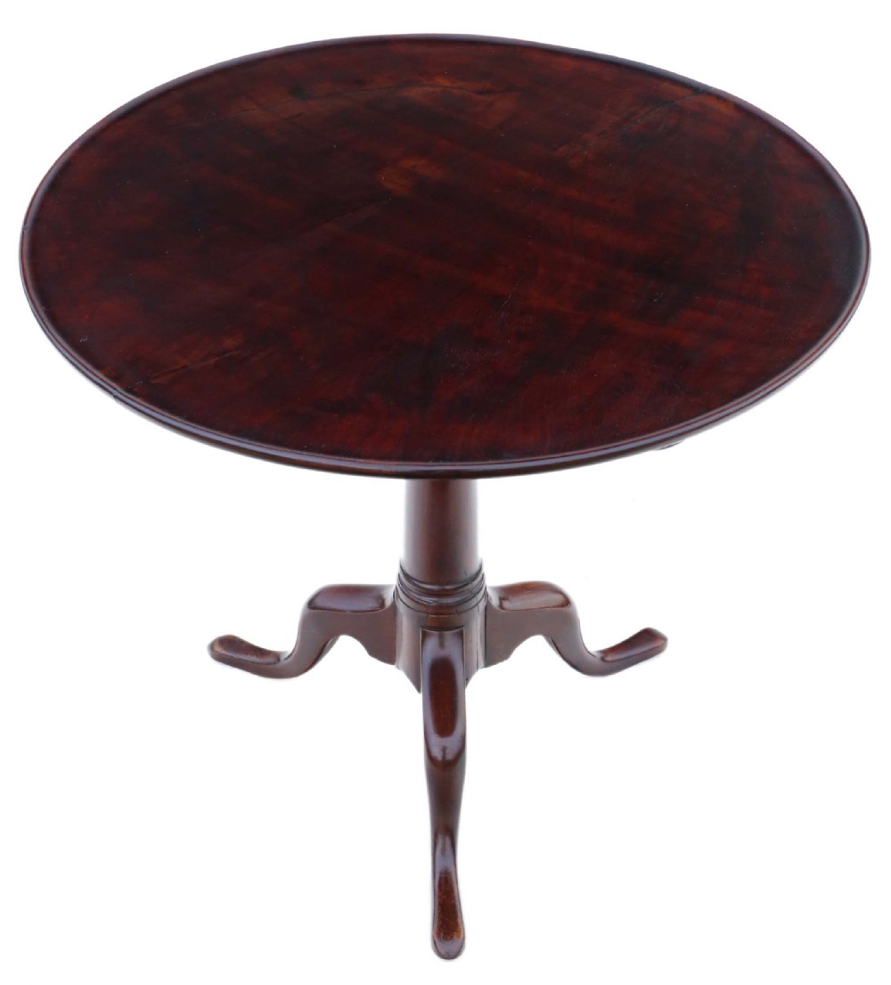 ANTIQUE GEORGIAN 18TH CENTURY MAHOGANY TILT TOP BIRD CAGE SUPPER TABLE