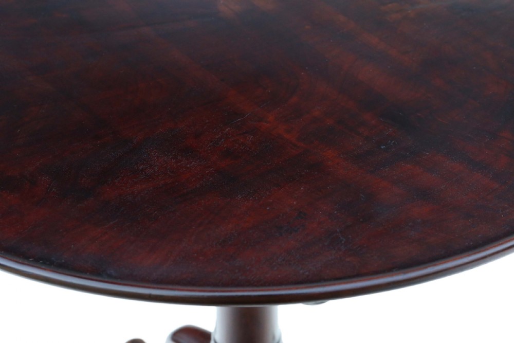 ANTIQUE GEORGIAN 18TH CENTURY MAHOGANY TILT TOP BIRD CAGE SUPPER TABLE View V
