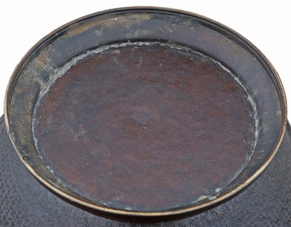 ANTIQUE FINE QUALITY LARGE ORIENTAL JAPANESE BRONZE JARDINIÈRE PLANTER MEIJI PERIOD 19TH CENTURY View IX