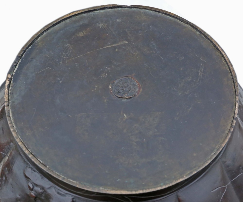 ANTIQUE ORIENTAL JAPANESE LARGE FINE QUALITY BRONZE JARDINIÈRE PLANTER MEIJI PERIOD 19TH CENTURY View VII