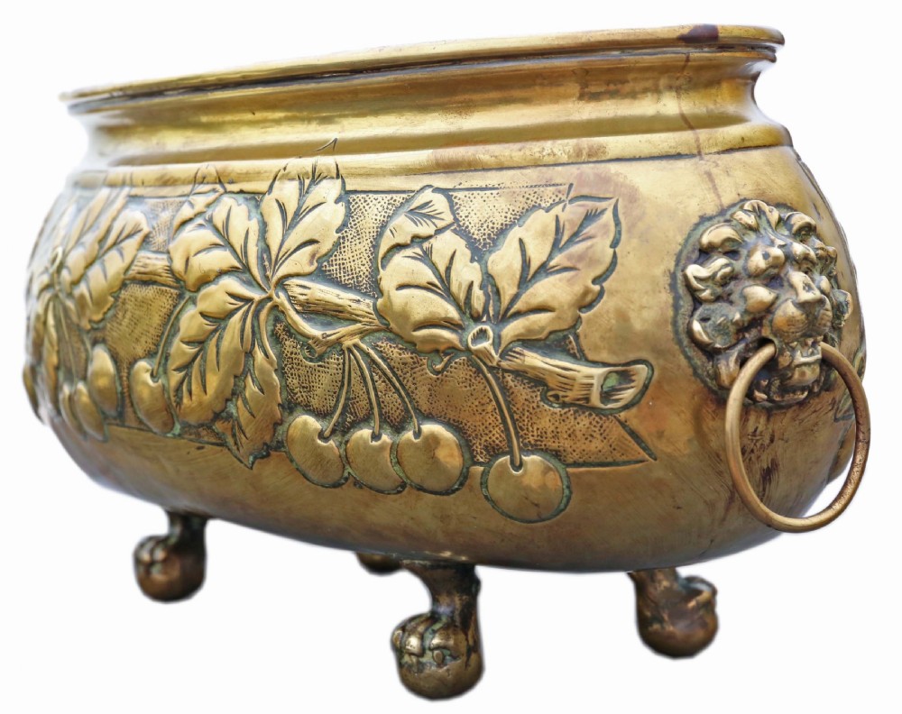 ANTIQUE DUTCH LARGE QUALITY BRASS JARDINIÈRE PLANTER 18TH CENTURY C1790