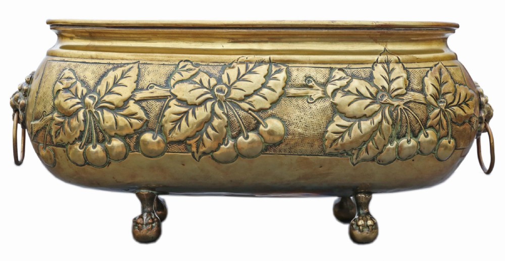 ANTIQUE DUTCH LARGE QUALITY BRASS JARDINIÈRE PLANTER 18TH CENTURY C1790 View III