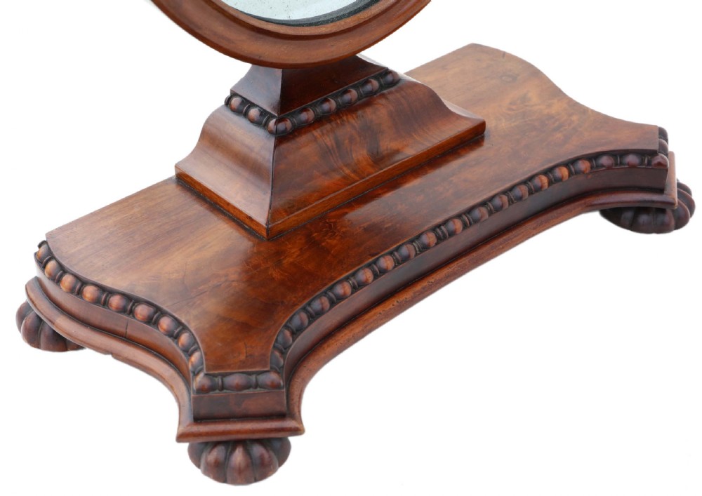 ANTIQUE LARGE FINE QUALITY REGENCY C1825 MAHOGANY DRESSING TABLE SWING MIRROR View IV
