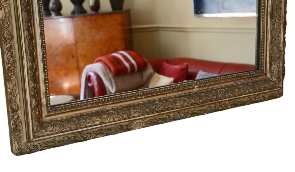 ANTIQUE LARGE FINE QUALITY GILT OVERMANTLE WALL MIRROR LATE 19TH CENTURY View VII