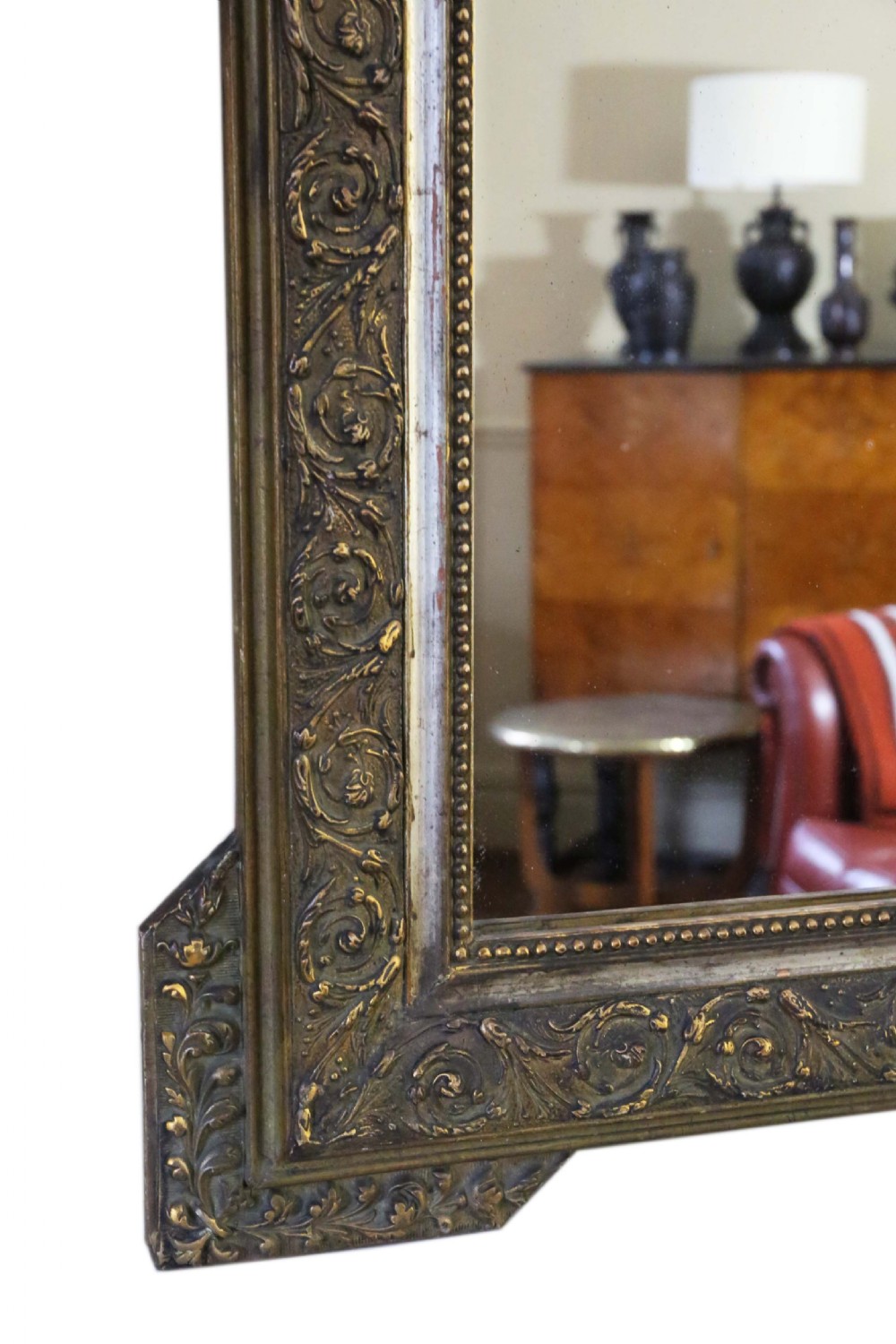 ANTIQUE RARE LARGE FINE QUALITY FRENCH 19TH CENTURY GILT MIRROR View V