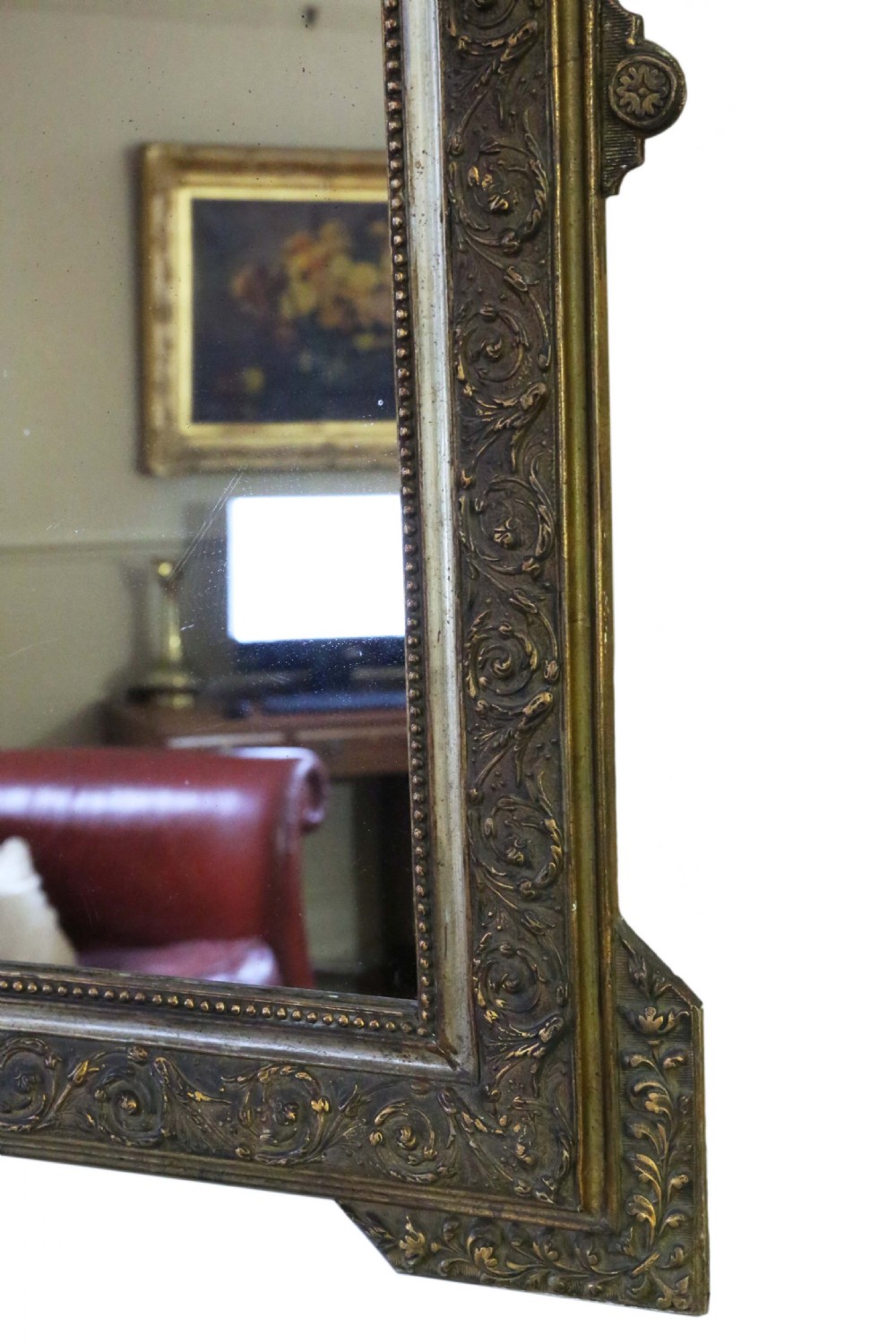 ANTIQUE RARE LARGE FINE QUALITY FRENCH 19TH CENTURY GILT MIRROR View VI