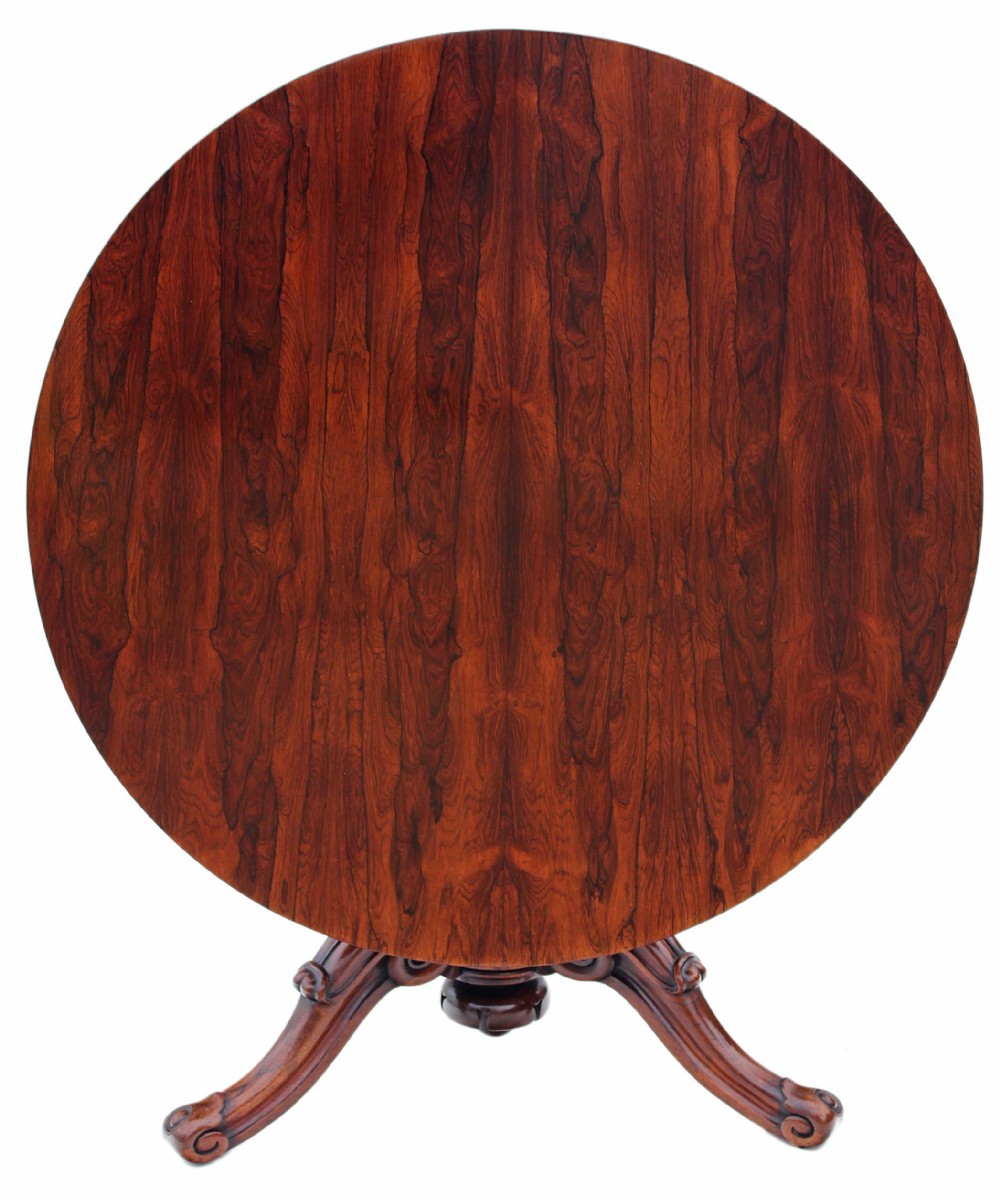 ANTIQUE FINE QUALITY VICTORIAN 19C ROSEWOOD TILT TOP TABLE