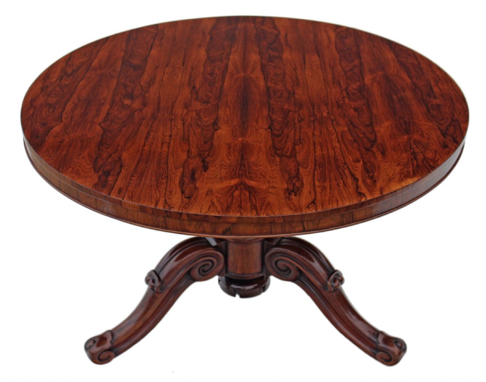 ANTIQUE FINE QUALITY VICTORIAN 19C ROSEWOOD TILT TOP TABLE View II