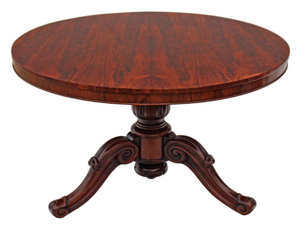 ANTIQUE FINE QUALITY VICTORIAN 19C ROSEWOOD TILT TOP TABLE View III