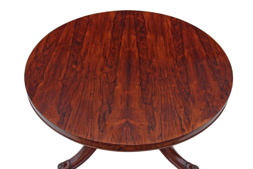 ANTIQUE FINE QUALITY VICTORIAN 19C ROSEWOOD TILT TOP TABLE View IV