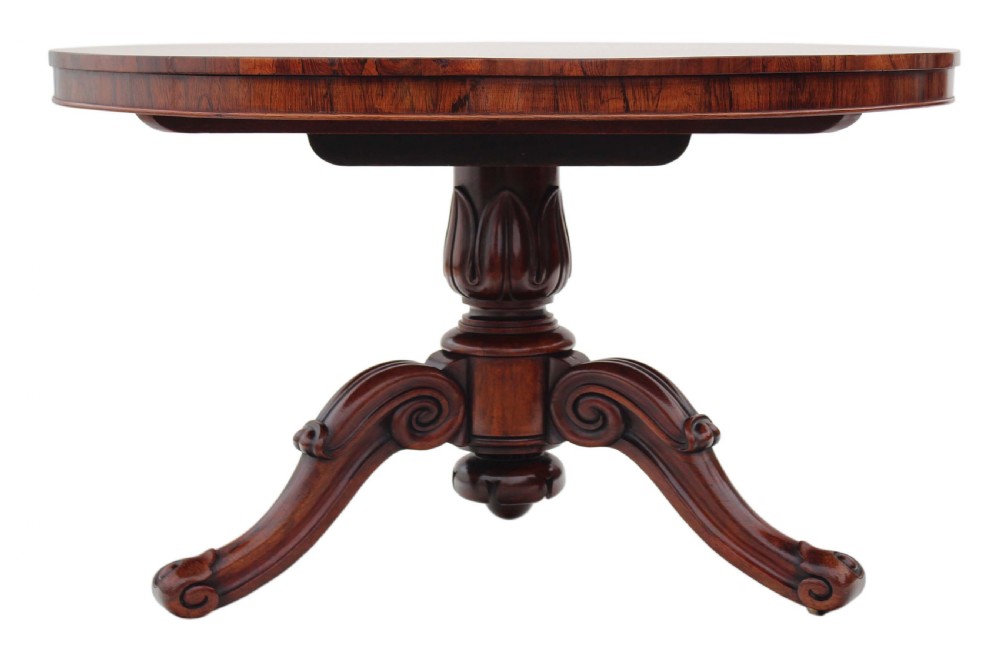 ANTIQUE FINE QUALITY VICTORIAN 19C ROSEWOOD TILT TOP TABLE View V