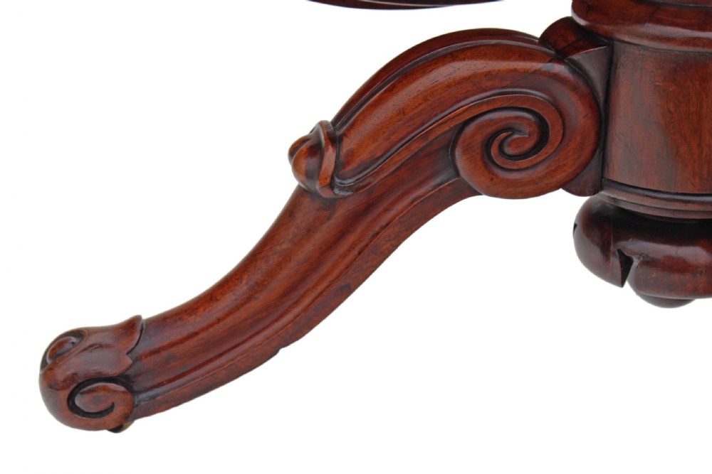 ANTIQUE FINE QUALITY VICTORIAN 19C ROSEWOOD TILT TOP TABLE View XIV