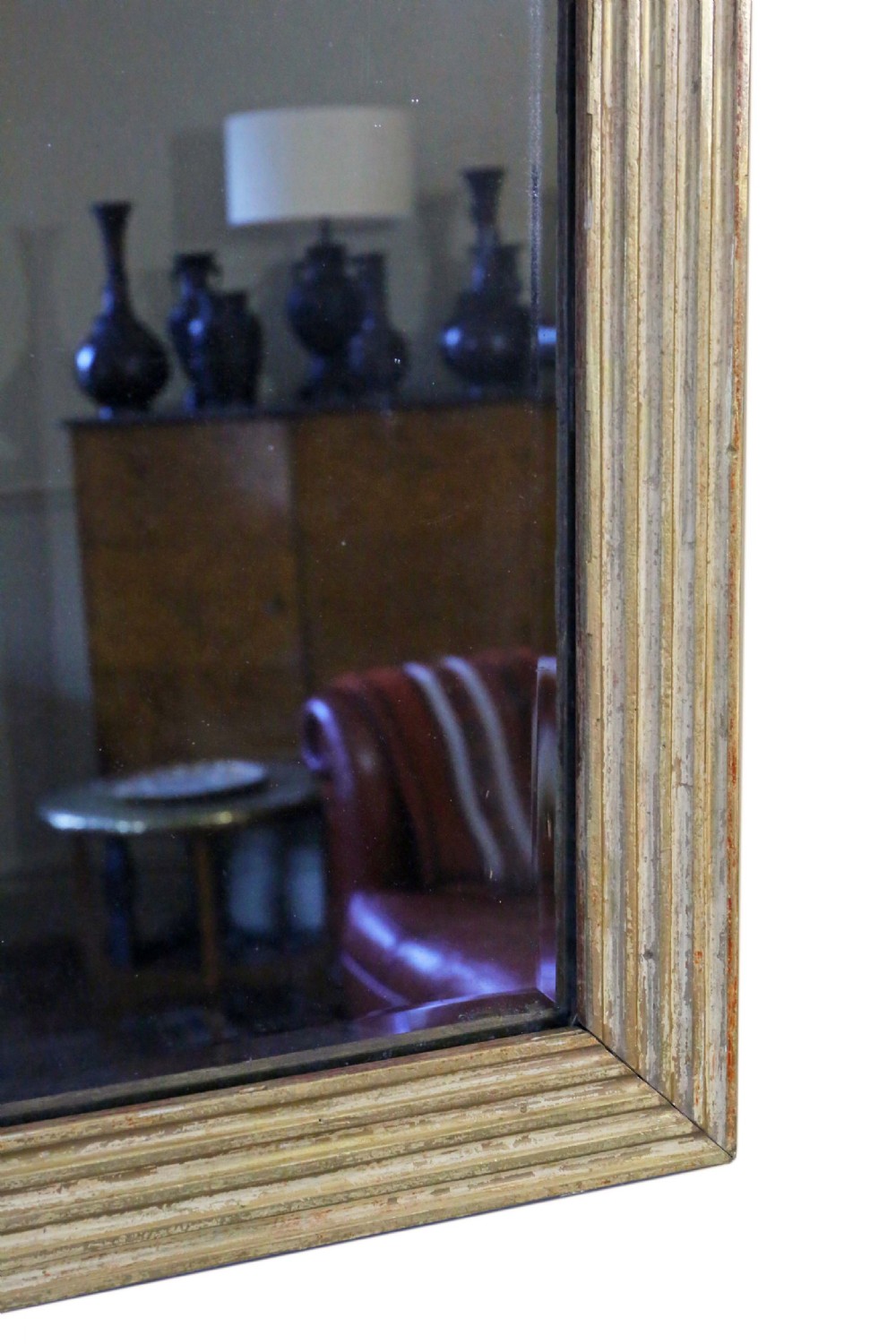ANTIQUE 19TH CENTURY LARGE QUALITY GILT AND WHITE OVERMANTLE MIRROR View V